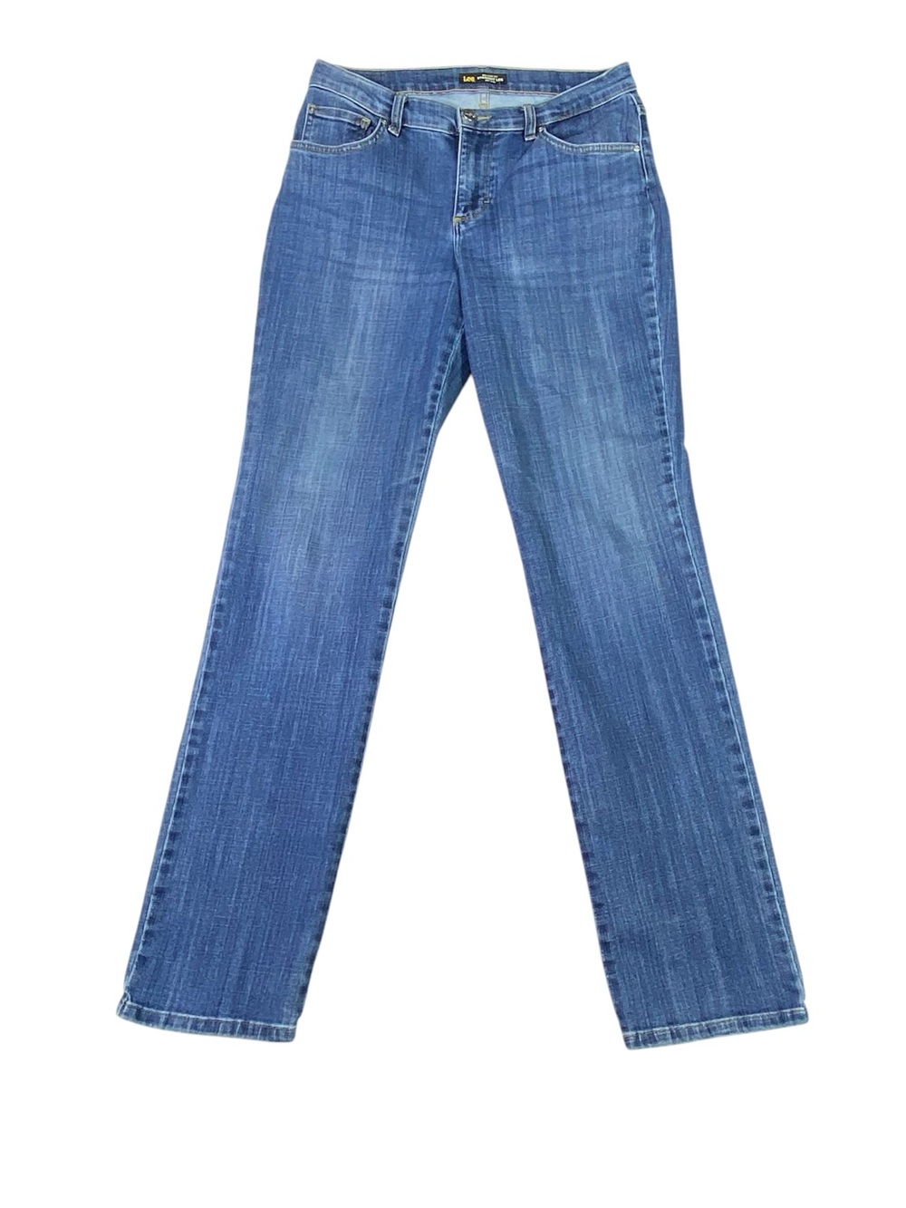 Lee Jeans Women's 8L Blue Straight Leg Mid Rise Relaxed Classic Casual Denim